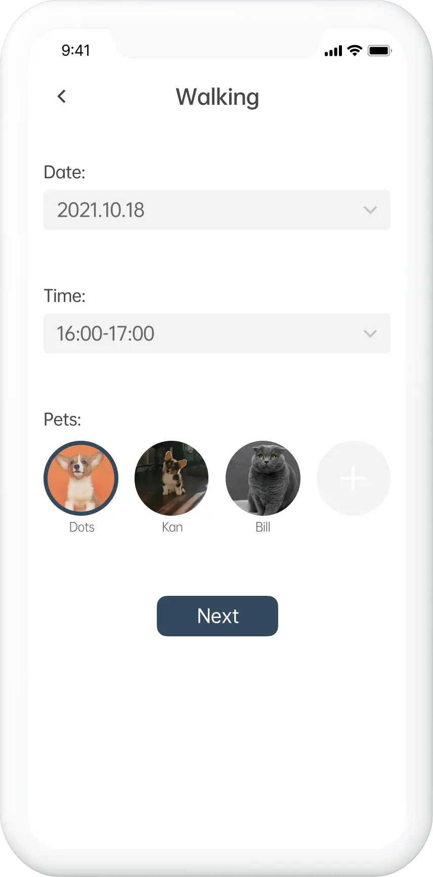 PawsomeCare app prototype.