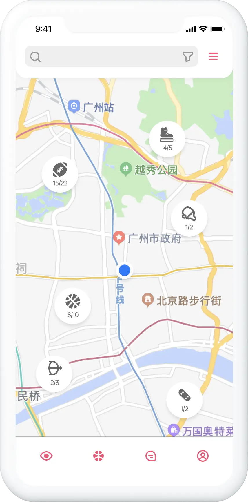 Sportoo app prototype.
