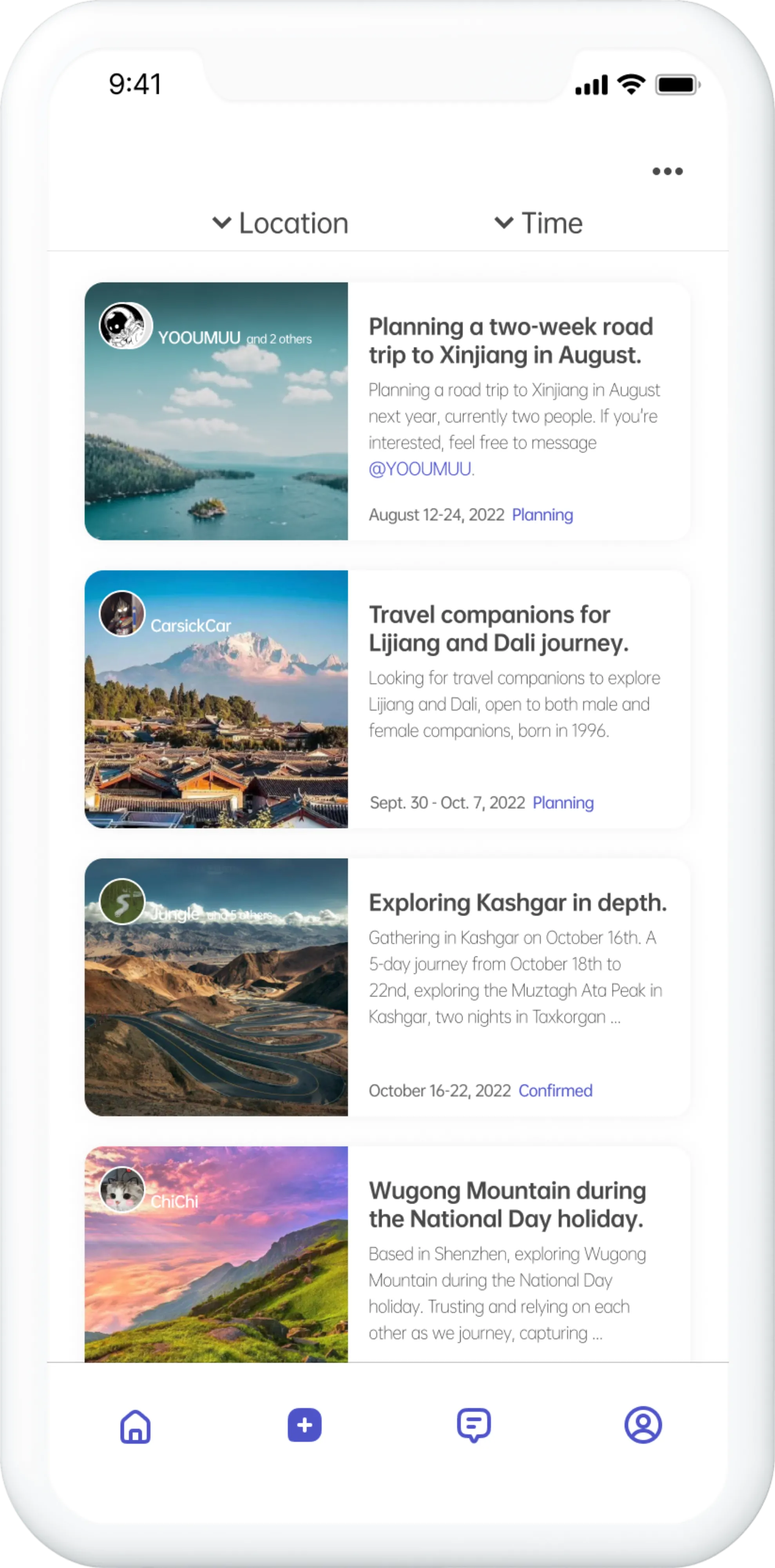 TripCollab app prototype.