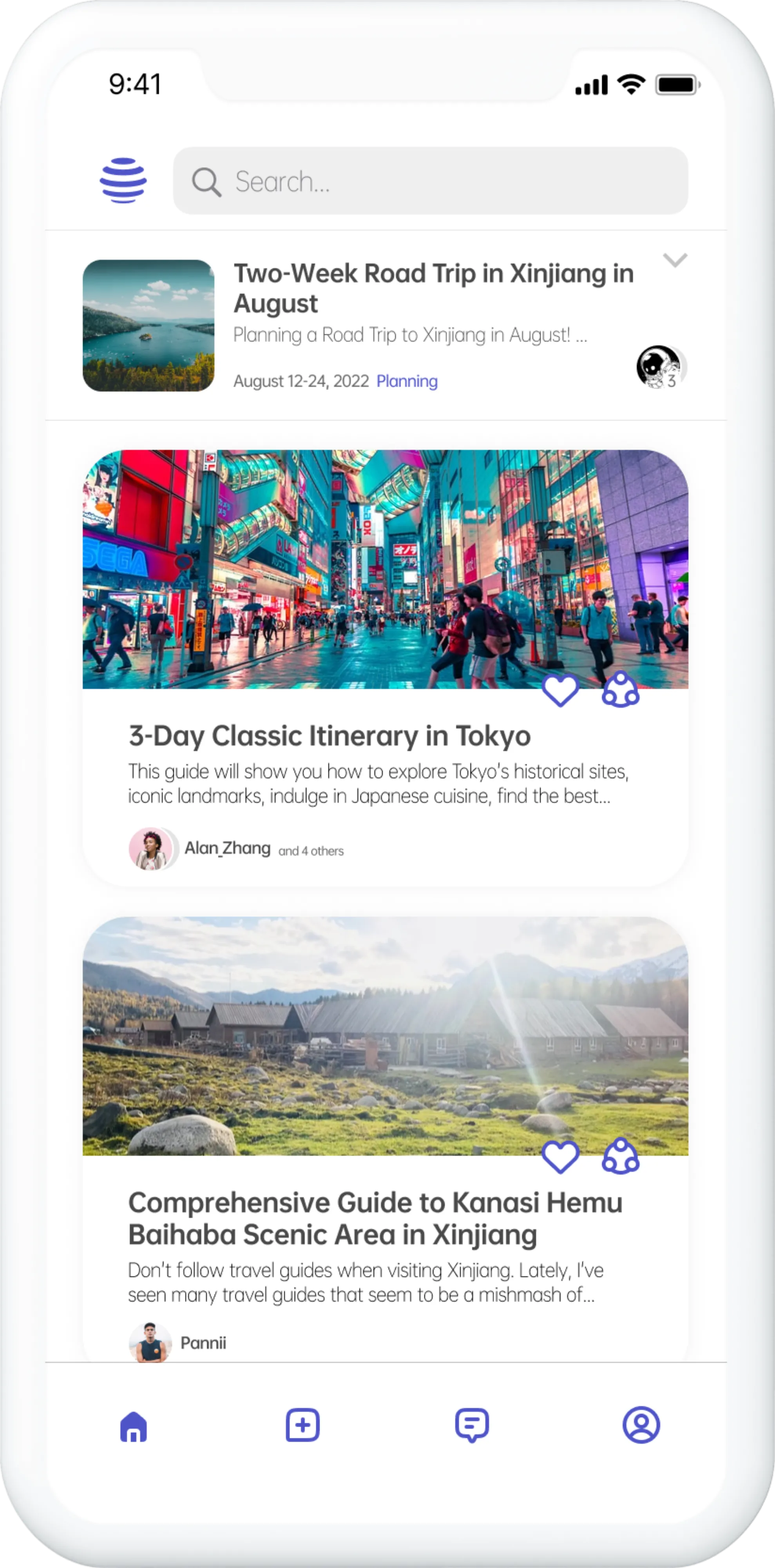 TripCollab app prototype.