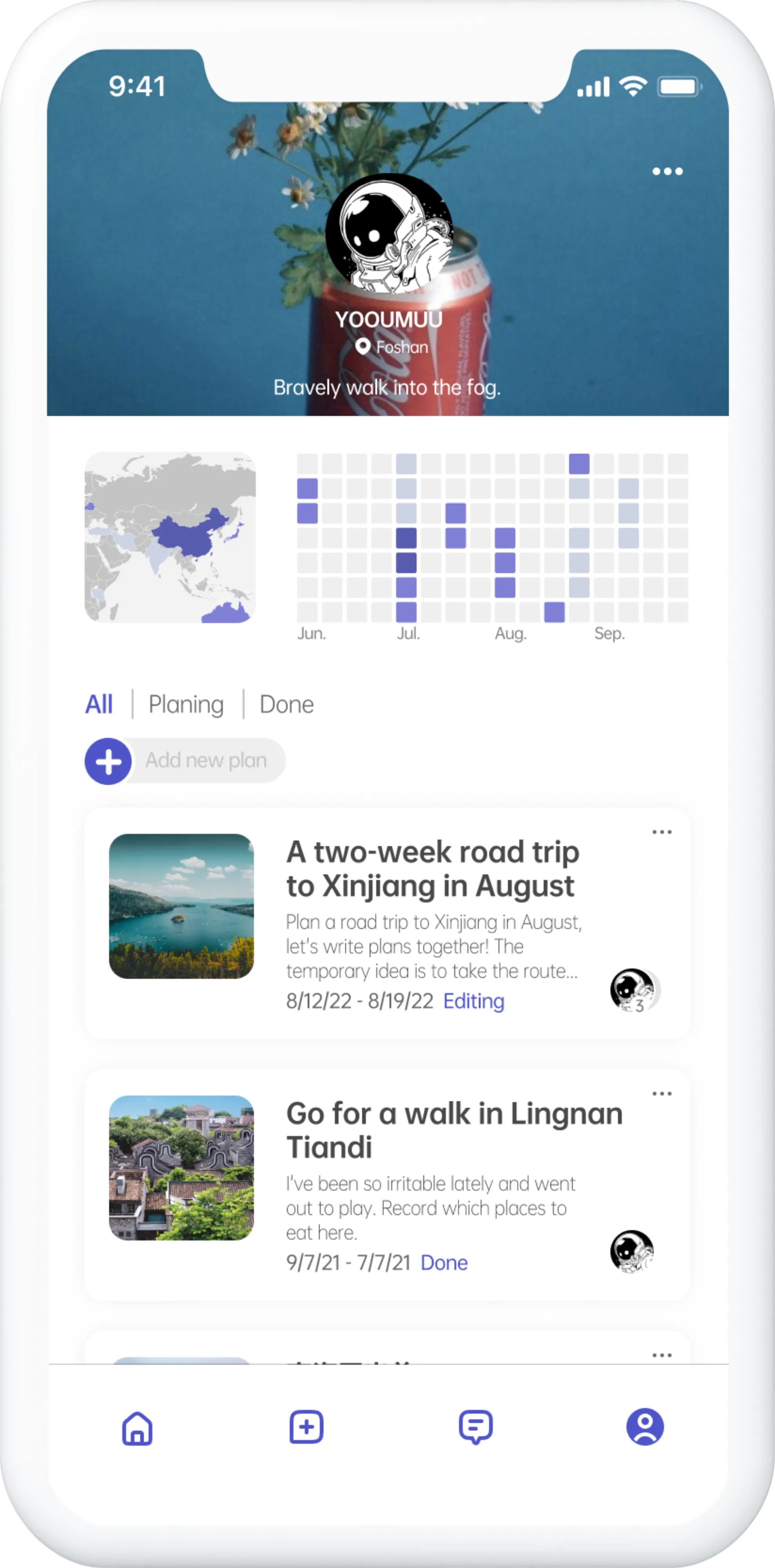 TripCollab app prototype.