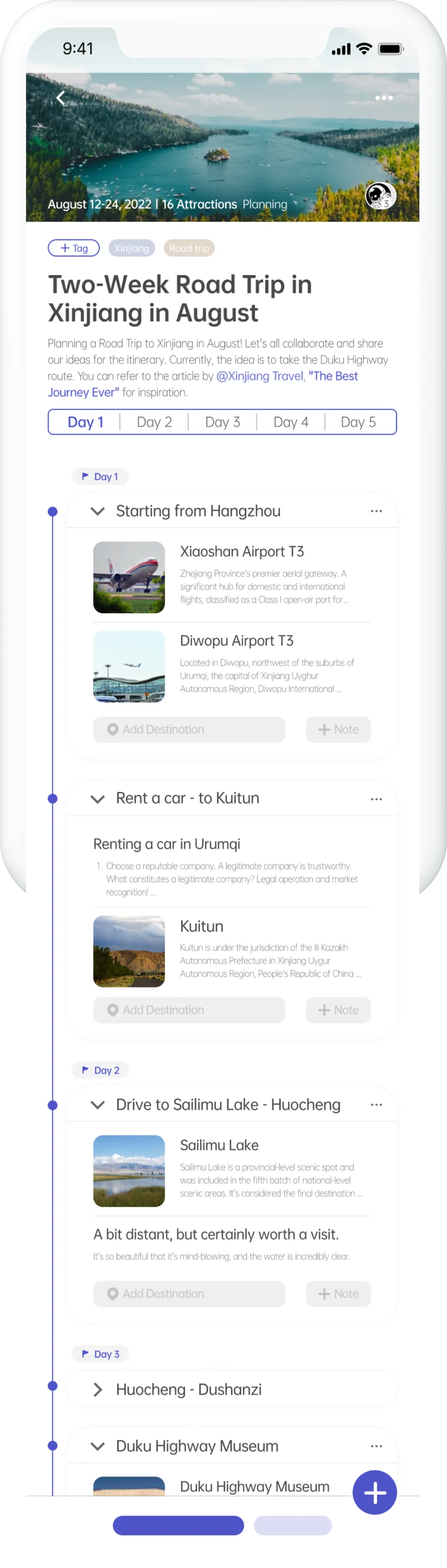 TripCollab app prototype.