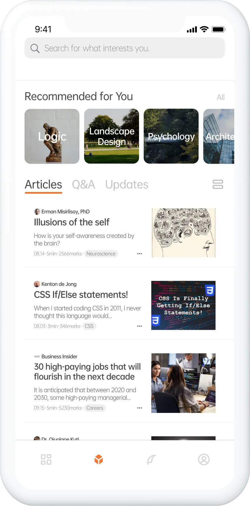 PolySkills app prototype.