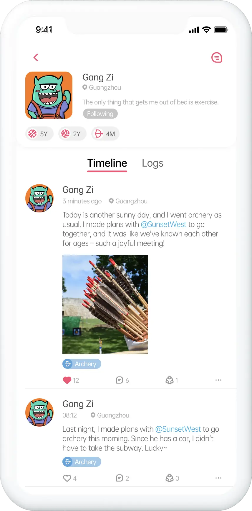 Sportoo app prototype.