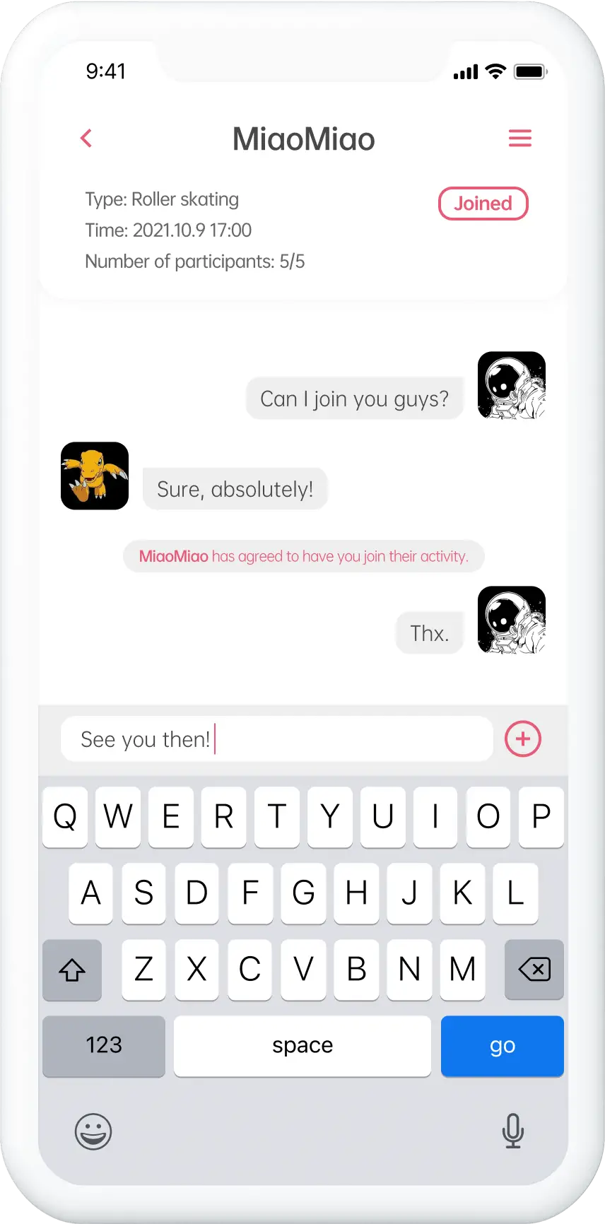 Sportoo app prototype.